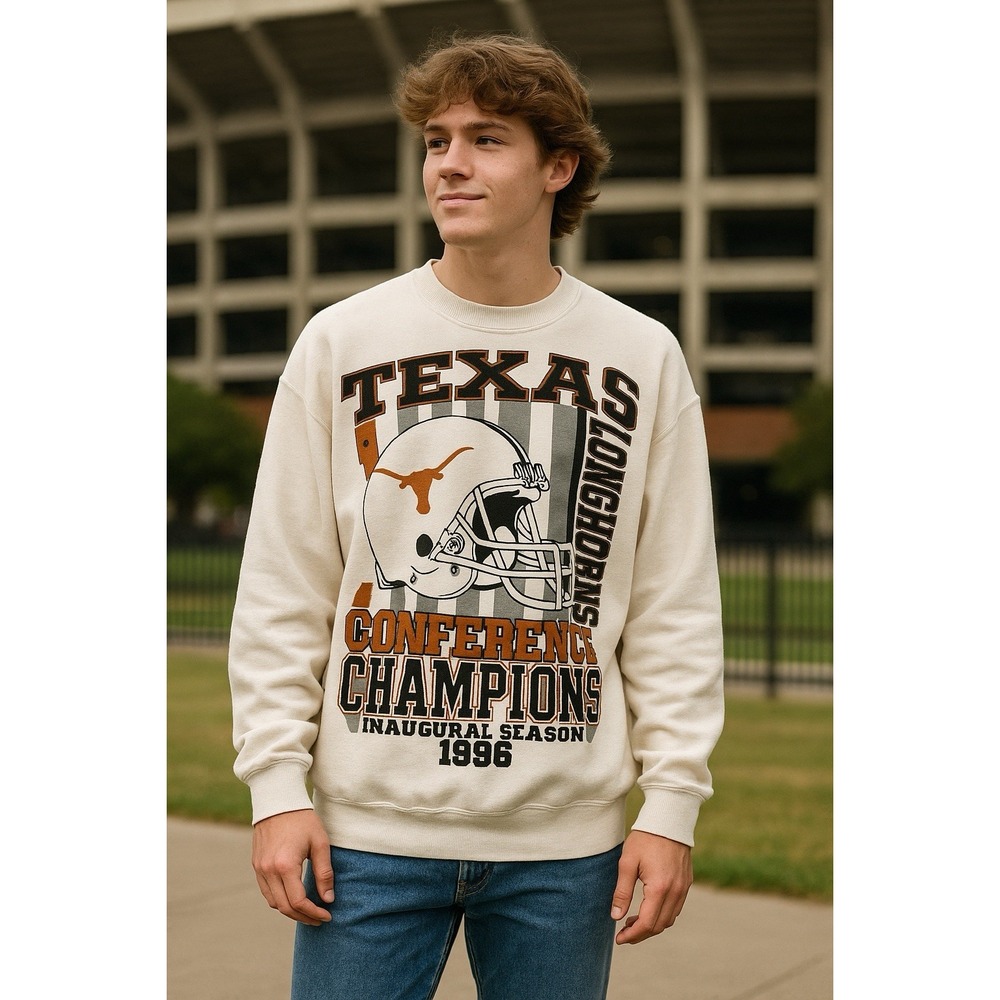 Vtg Texas Longhorns Sweatshirt L Big 12 Conference 1996 Conference Champions Usa
